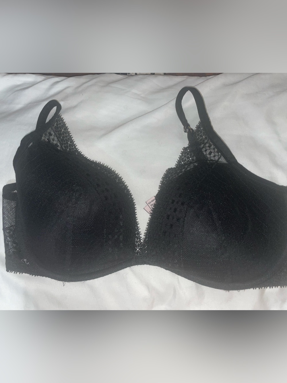 Victoria’s Secret unlined plunge bra 34DD RGUC Solid Black